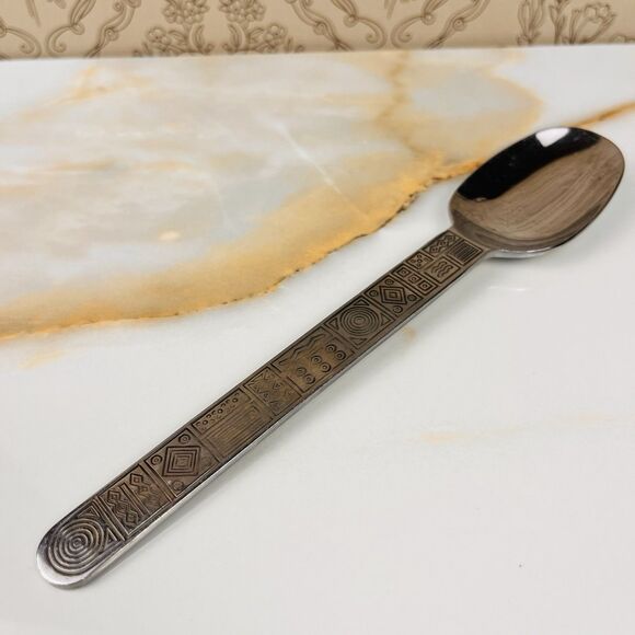 Cambridge Silver Aztec Stainless Flatware Soup Cereal Spoon Replacement #359 - Picture 1 of 7